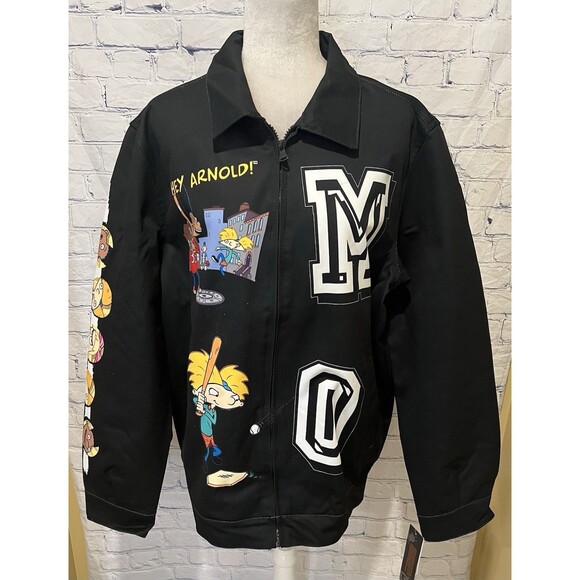 Members Only Other - NICKELODEON Hey Arnold X MEMBERS ONLY Black Graphic Jacket Men’s Unisex Size XL